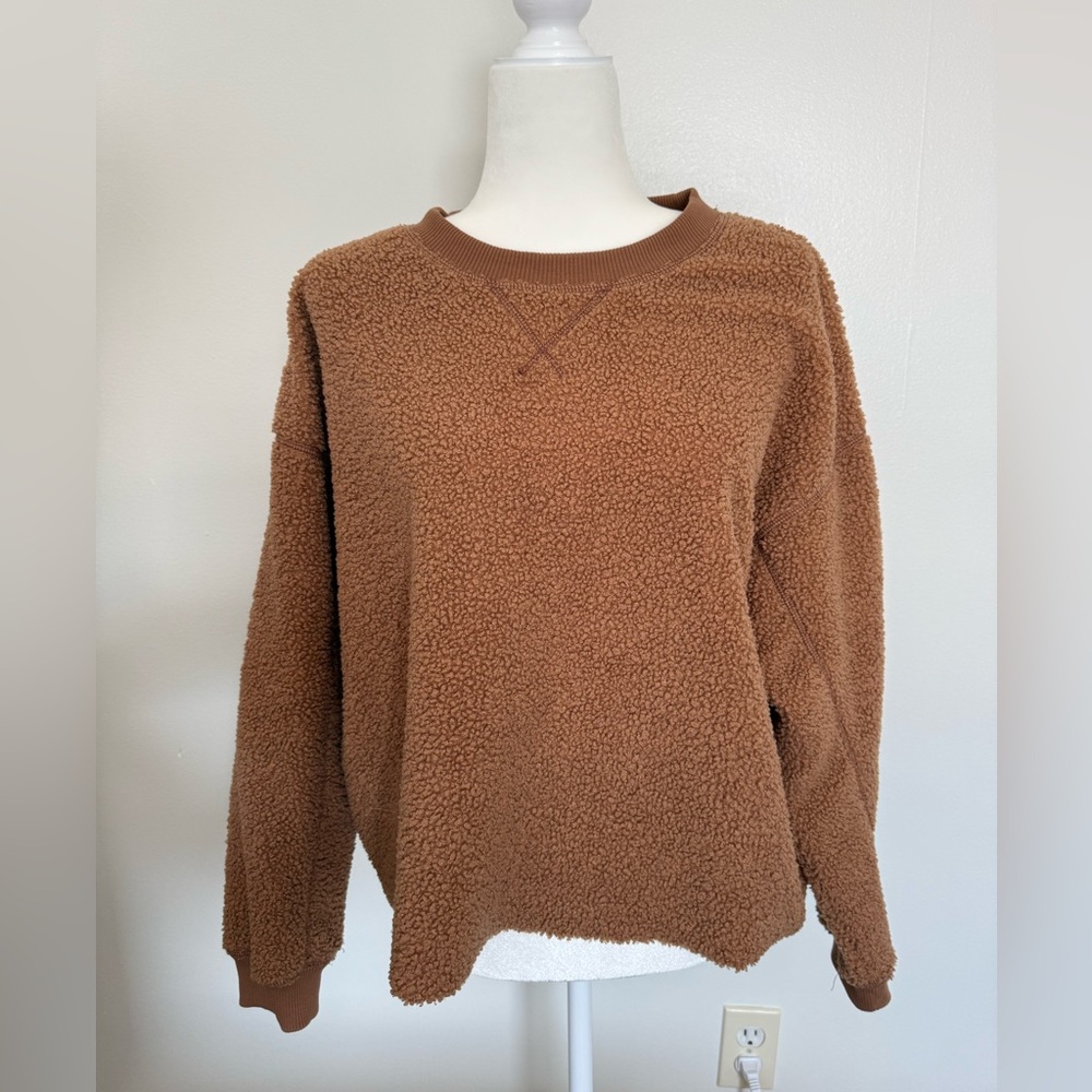 American Eagle Outfitters Tan Sherpa Pullover